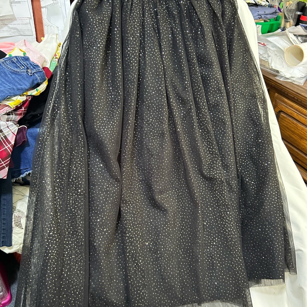 Cat & Jack Black Embellished tulle long Skirt